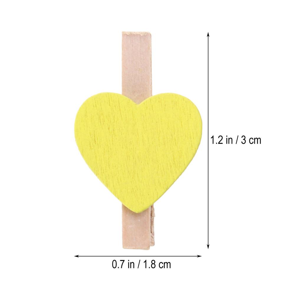 50Pcs Love Photo Wood Clips Small Heart-Shaped Clips for Pictures Memo Note Craft Hanging Decoration Love Photo Clip