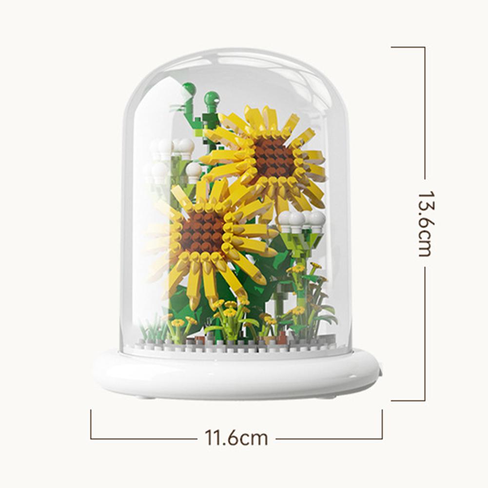 Stylish Colorful Bouquet Building Blocks Set Simple Assembled Toy Craft Decor For Boys Girls Kids