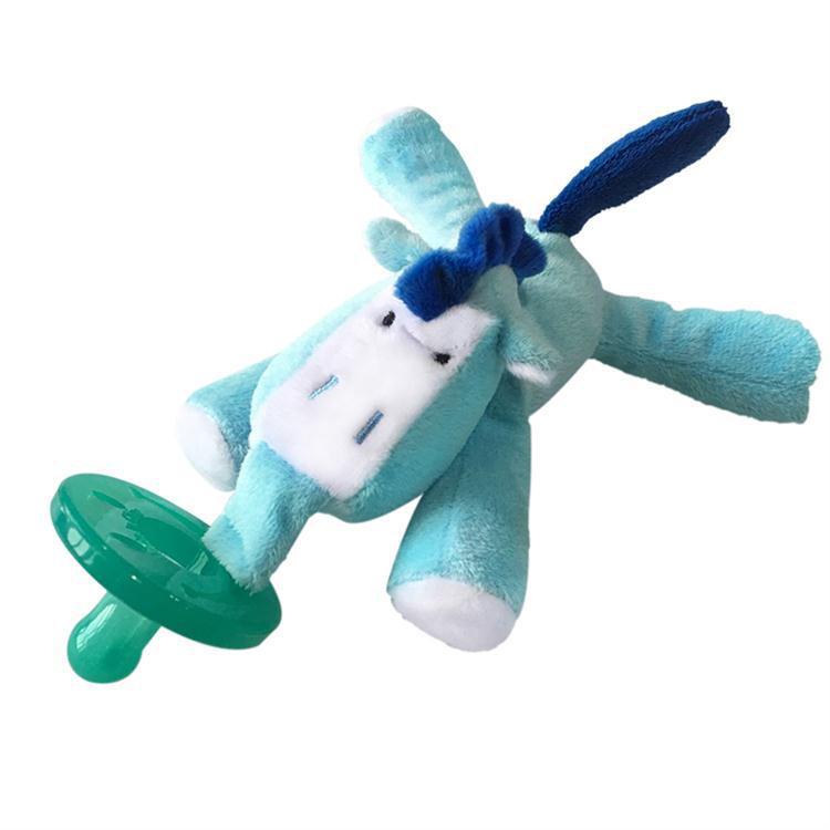 Ciuccio in Silicone con Ciondolo Animale di Peluche per Lattanti e Bambini Piccoli per Alleviare la Dentizione