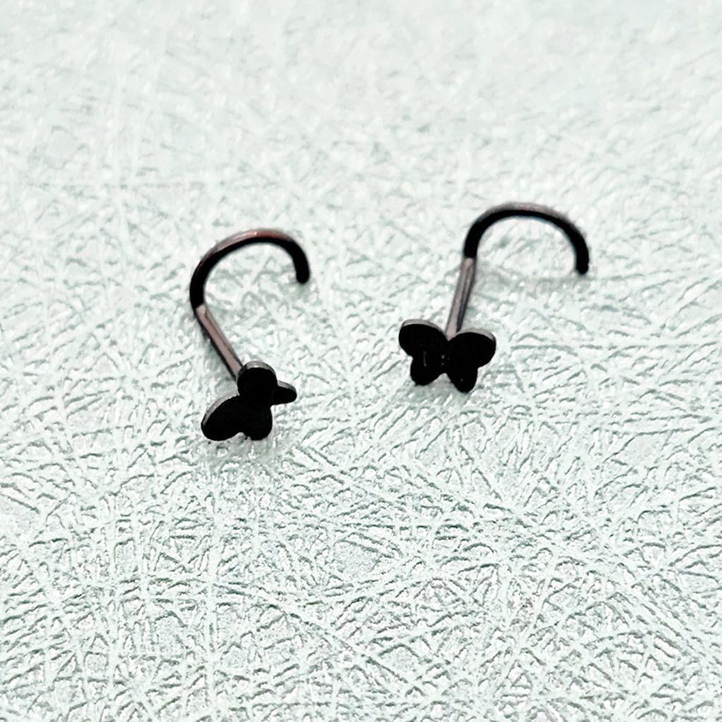 10pcs Butterfly Nose Rings Stainless Steel Piercing Jewelry For Eyebrow Ear Cartilage Accessory For Sensitive Skin