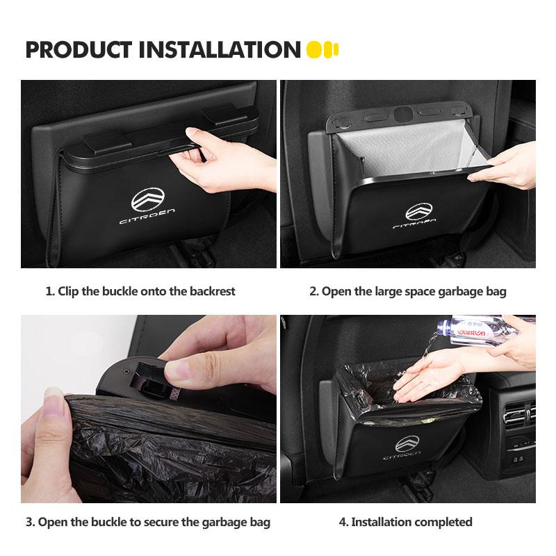 Car Trash Can Hanging Rubbish Container Waste Bin Organizer For Citroen C4 C3 C5 C1 C2 C6 VTS C4L DS3 DS4 DS5 Grand Berlingo WQ7