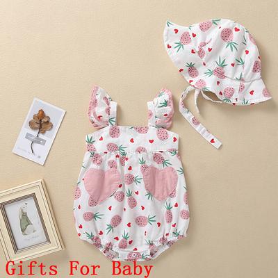 Newborn Baby Girls Full Flower Striped Sleeveless Romper Bubble Layers Jumpsuit Bodysuit