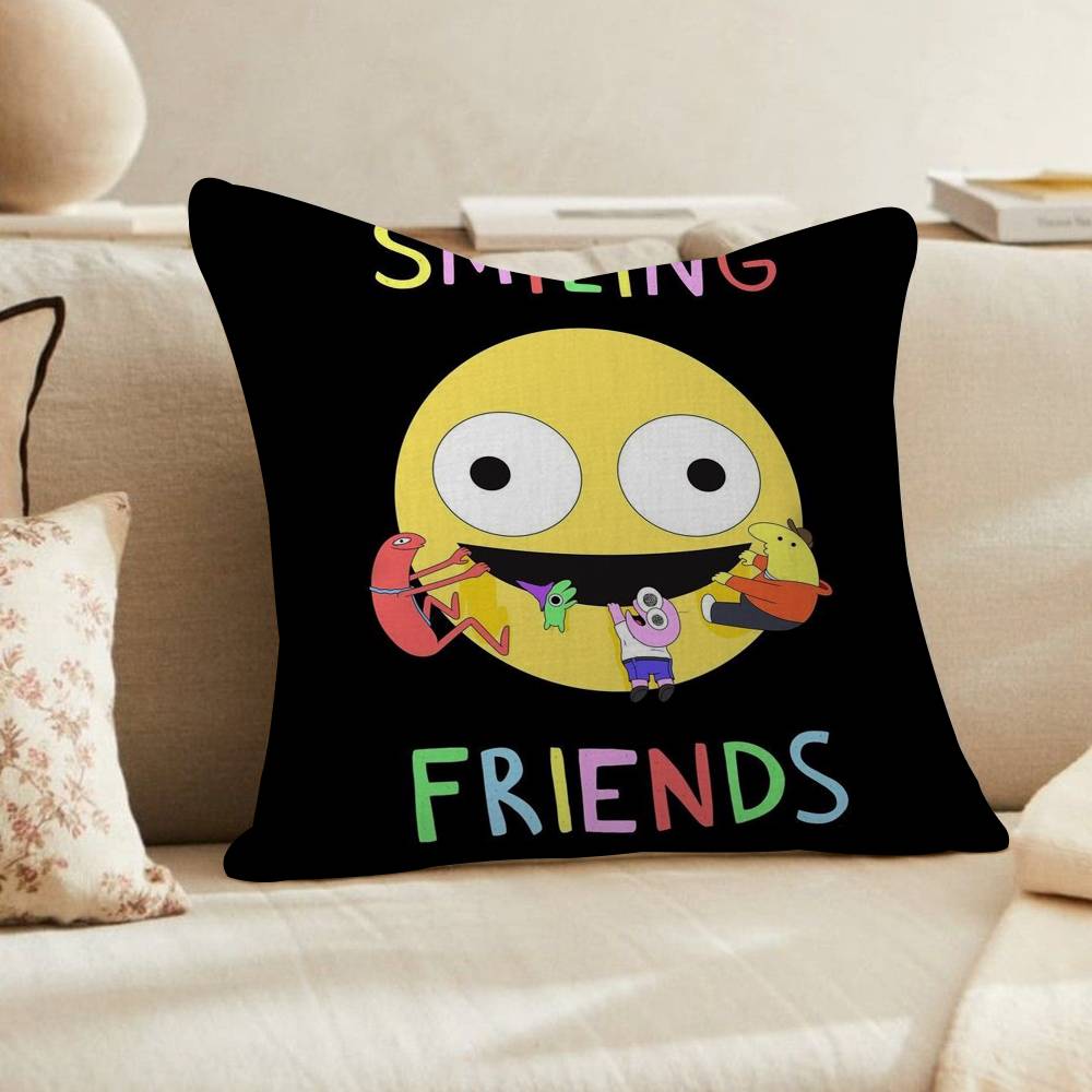 

anime Smiling Friends Maple Design Cushion Cover Happy Autumn Harvest decor Holiday Decorati Pillow Cover 30x30 cm