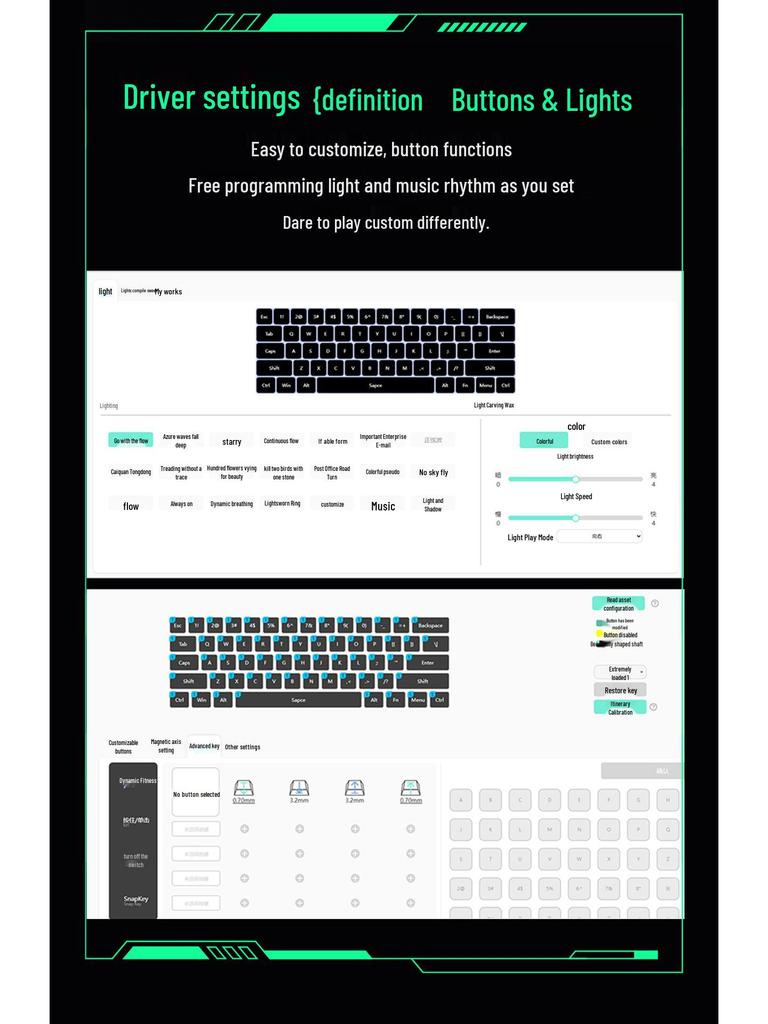 Customizable 61-Key Wired Gaming Mechanical Keyboard with Magnetic Switch and Aluminum Gasket Mount