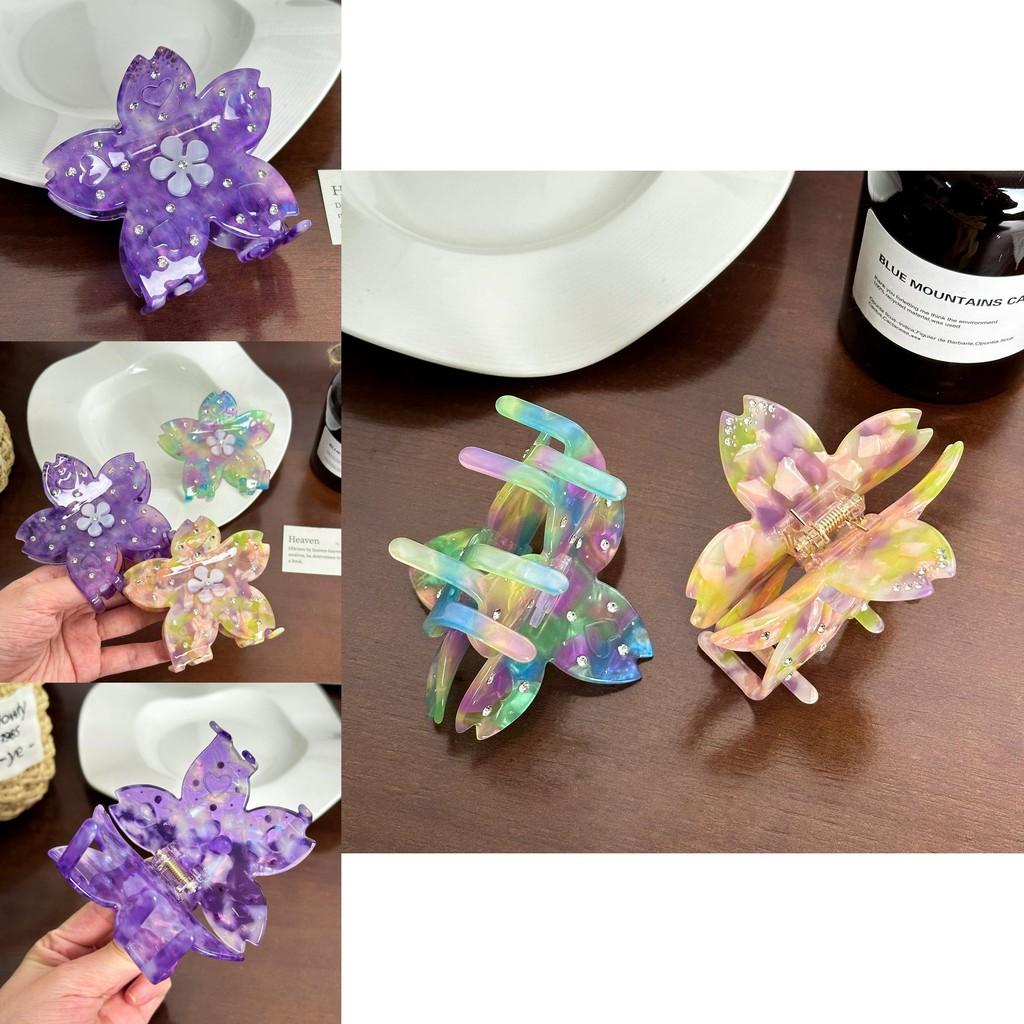 Fashion-forward Multicolor Acetate Hair Claw Clip With Eye-catching Floral Patterns