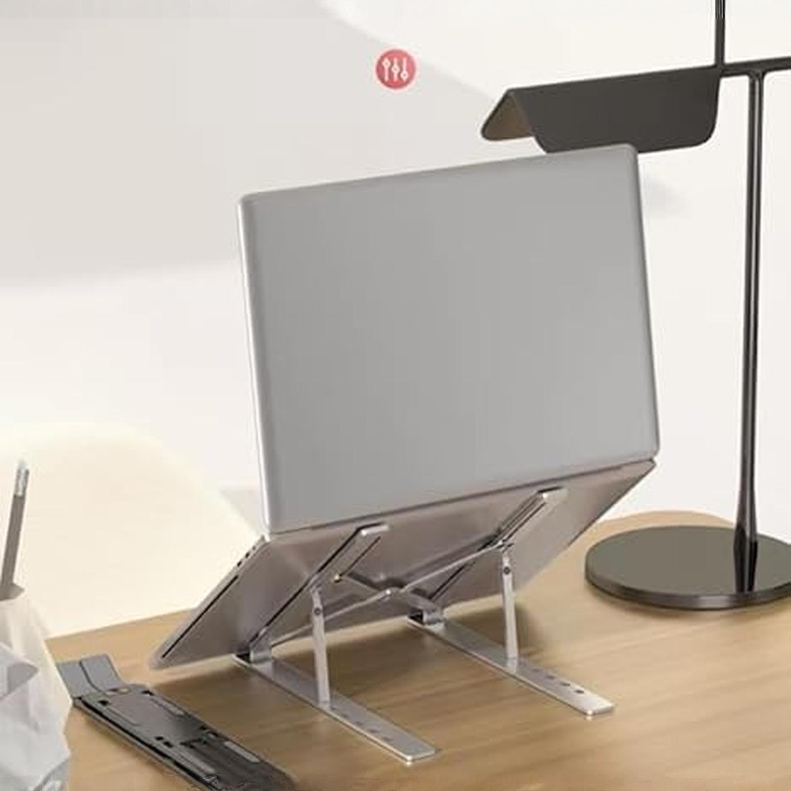 

Laptop Stand Folding Aluminum Alloy Portable Raised Desk Lift (, 18 ) one size срібний