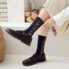 5Pairs Vintage Floral Embroidery Socks Sweat-absorbing Medium Tube Socks Women's Socks  Four Seasons