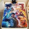 Tekken Print Flannel Blanket, Warm Comfortable for Bedrooms, Sofas, Beds, Chairs, Picnics, Travel -HE75