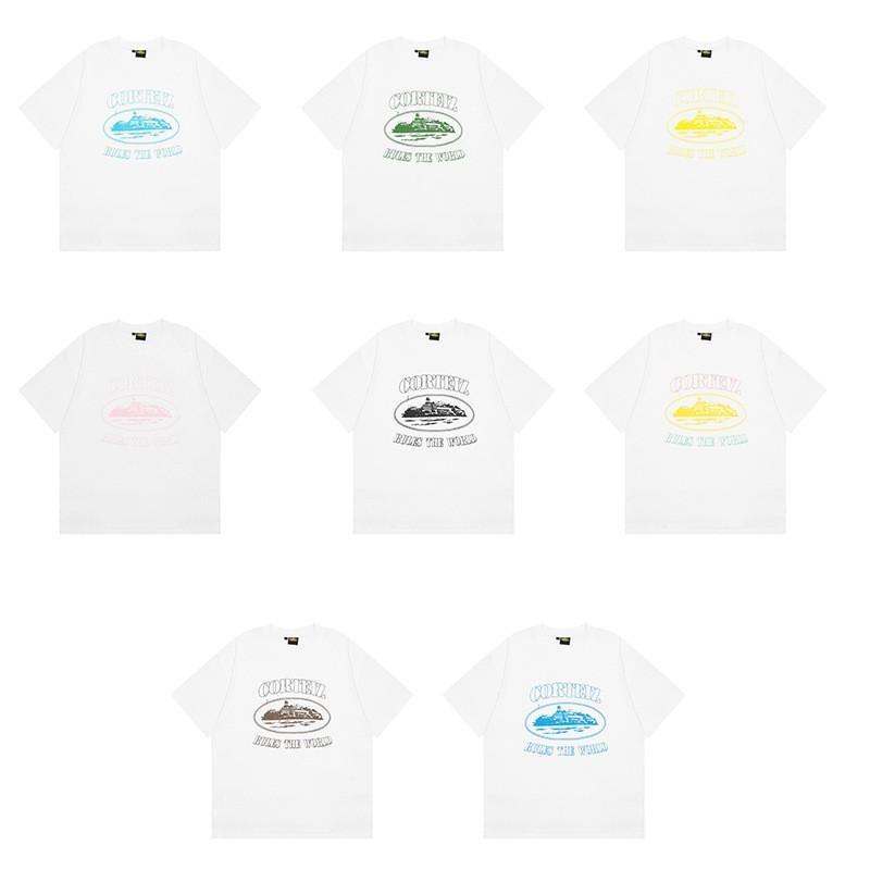 T-shirt Corteiz Alcatraz Stampata Uomo Donna Vestibilità Larga Manica Corta Streetwear Tee