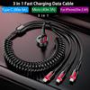 3 In 1 66W Fast Charging Cable For Xiaomi Iphone Poco Micro Usb Type C Charger Cable Cord Multiple Usb Charging Wire Line