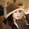 Autumn and Winter Hat Women's Lamb Wool Bucket Hat Versatile Washbasin Hat Thickened Warm Windproof Bucket Hat