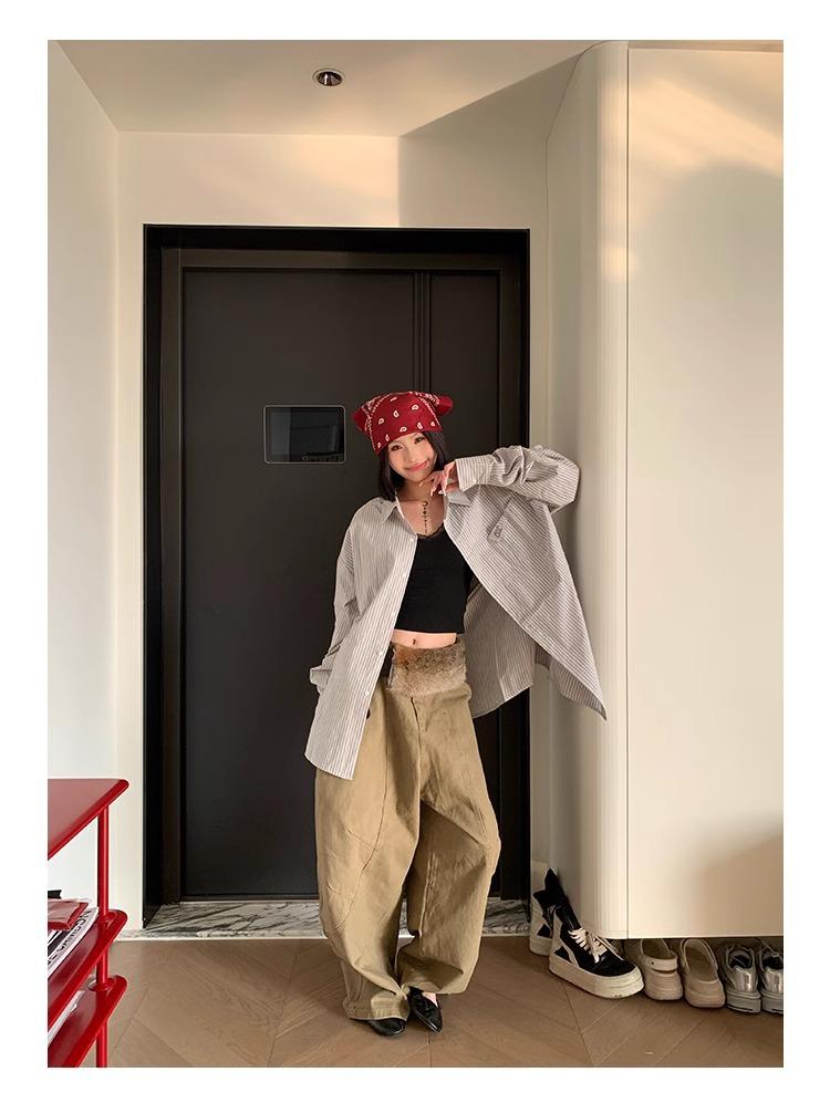 2024 Unisex Retro Scimitar Silhouette Wide-Leg Casual Overalls