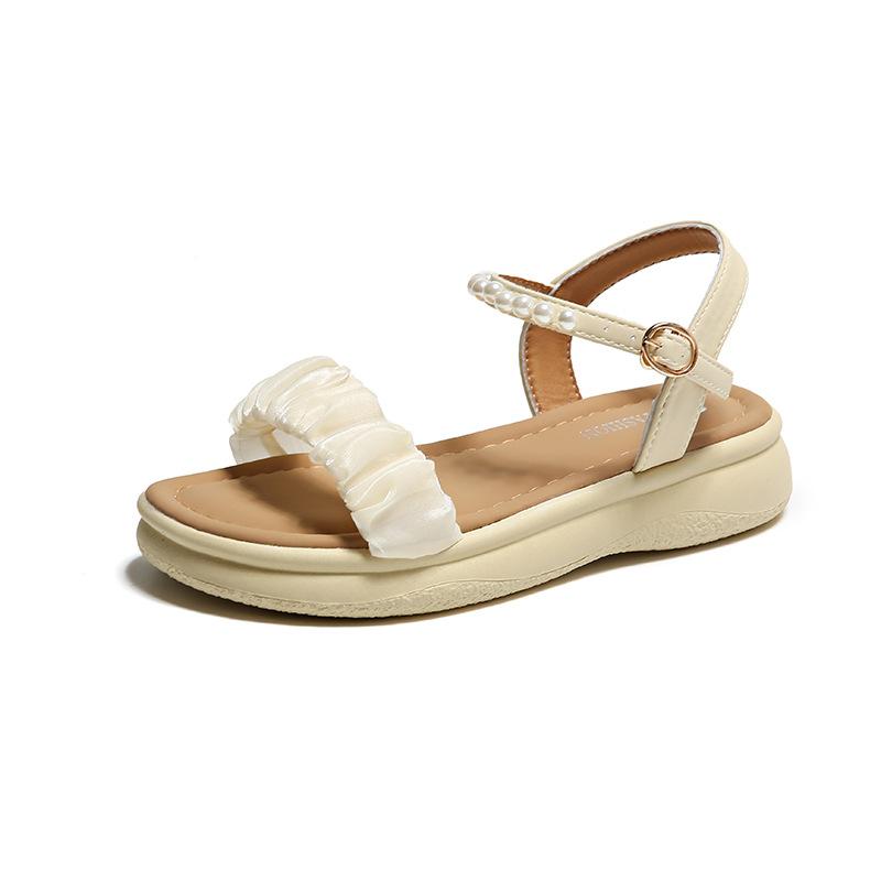 

Pearl 2025 new summer Baida college style flat-soled sandals women s soft-soled sports thick-soled beach sandals women s 40 жёлтый