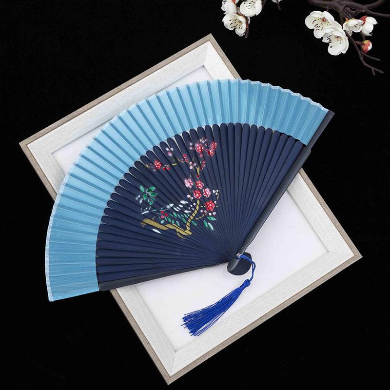 1PC Decor Carved Bamboo Folding Fan Hand-held Fan Gift Dance Fan Wedding Prop Party Wedding