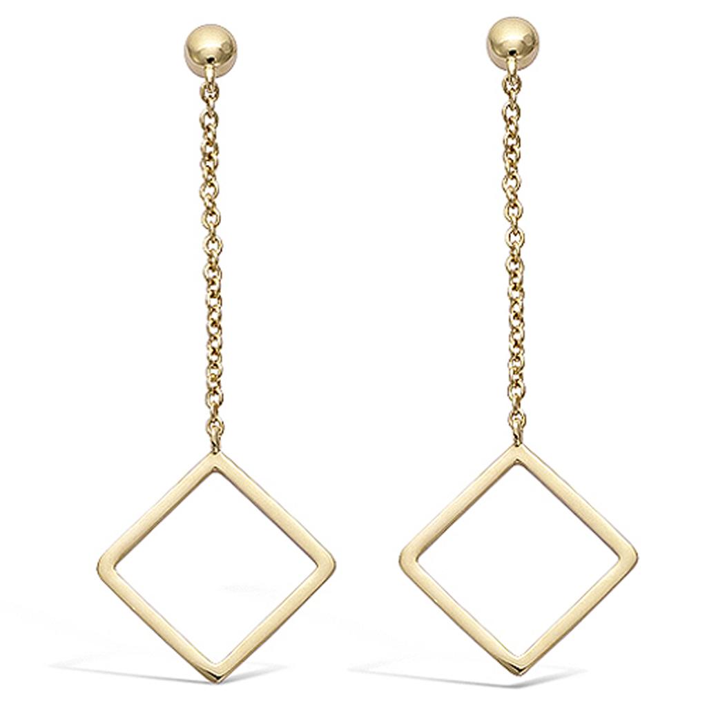 Les Trésors De Lily [N5324] - Gold Plated 'Choréographie' Earrings (lozanges) - 47x11 Mm