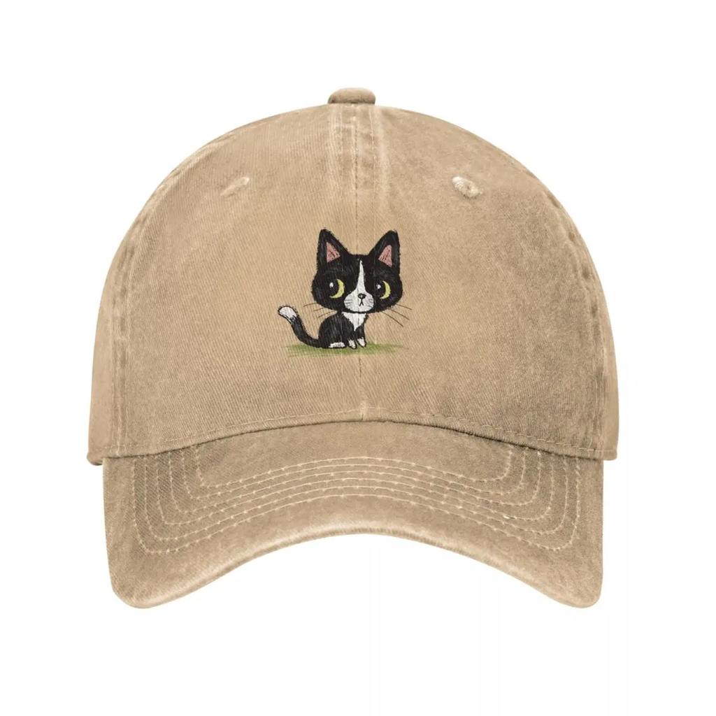 Cute black kitten Baseball Cap custom Hat Designer Hat Ball Cap Brand Unisex cap Unisex Womens