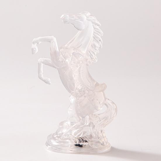 Night Light Acrylic Pony Figure Decorative Night Lamp with Colorful Flashing Lights Battery Operated Festive
