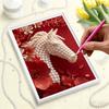 Set Pittura Perle Fai-da-te Modello Cavallo Bianco Decorazione Casa Diamanti Adesivi Fatti a Mano Tela Creativa Pittura Perle Artigianato Regalo Perfetto