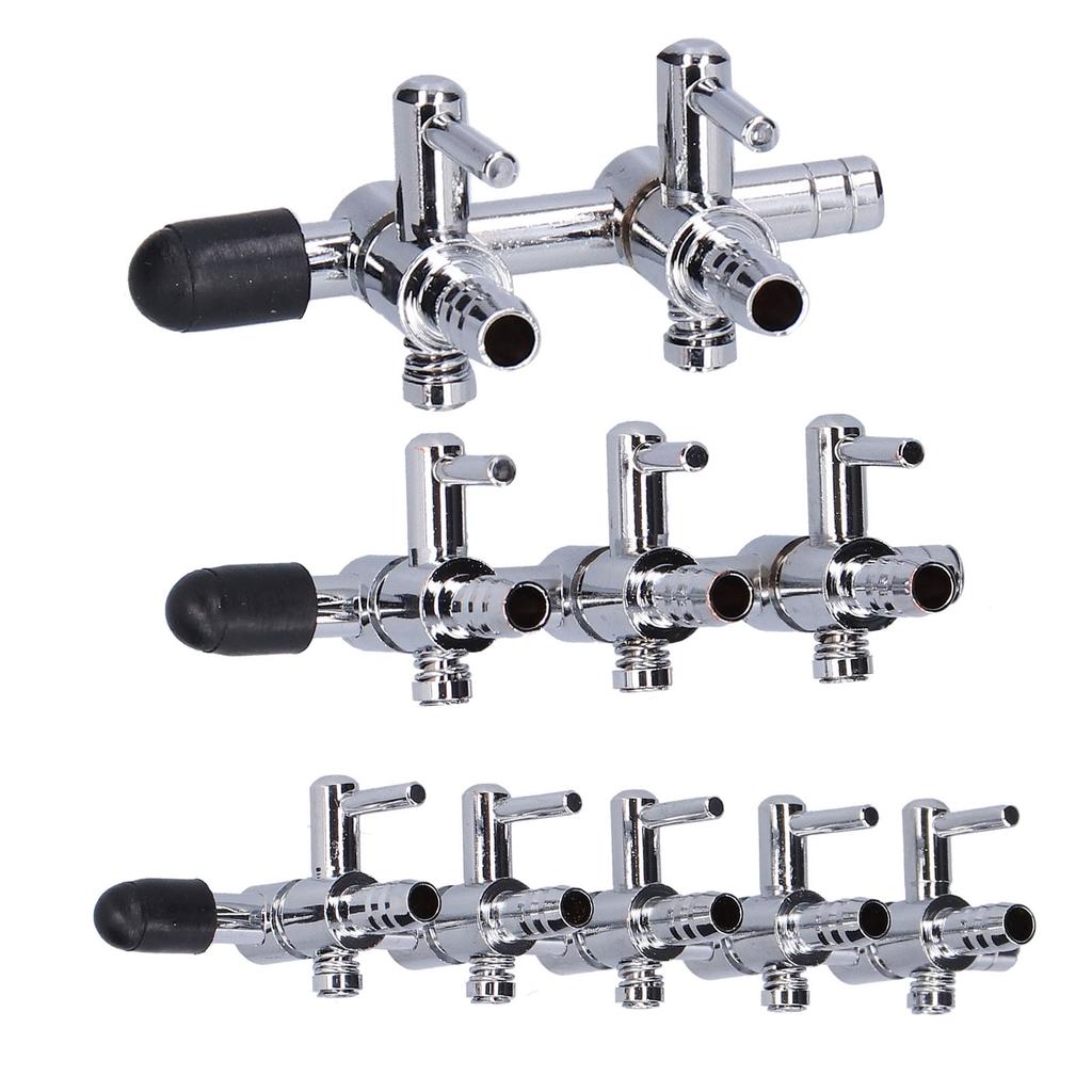 Aquarium CO2 Splitter Energy Saving 6mm Hose Accurate Stainless Steel Efficient Fish  Air Valve for Fish  for Aquarium