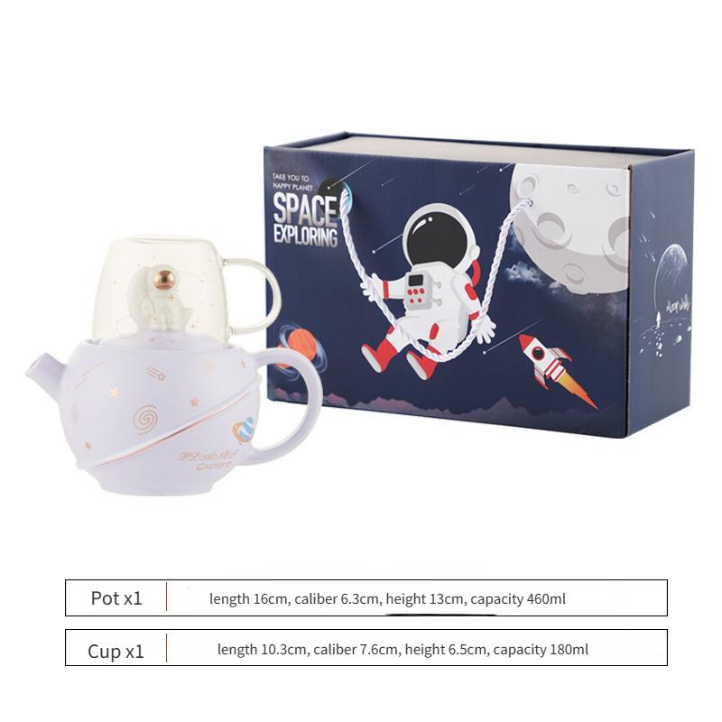 Moon Pot Tea Set Ceramic Tea Pot Star Glass Cup One Pot One Cup