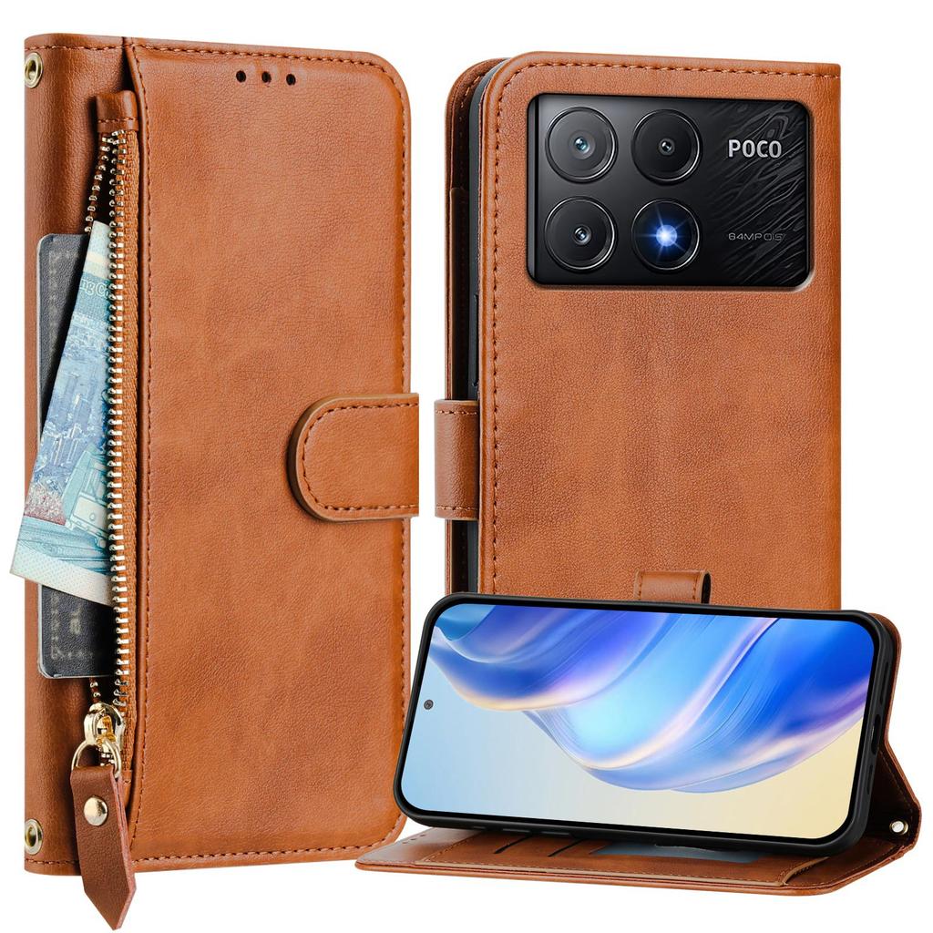 Crossbody Zipper Cards Solt Wallet Leather Case For Xiaomi POCO X7 Pro X6 F7 Ultra Multi Bag Long Lanyard Pocket Kickstand Cover