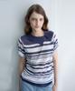ODER Side Collar Stripe Pullover - Navy