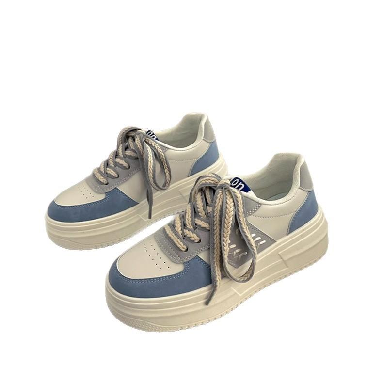 Autumn New Platform Muffin Shoes Women's Summer 2025 Casual Versatile Sports Board Shoes Ins Tide Increase White Shoes