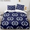 Ship Anchor Nautical Comfortable Duvet Quilt Cover Pillowcase Bedding Set Children Bedroom Decoration Home Textile