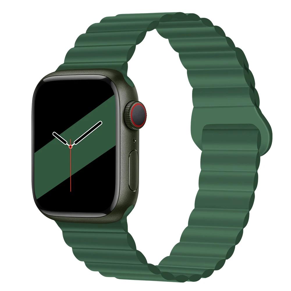 Magnetyczny Pasek Silikonowy Sportowy Bransoletki Do Apple Watch 41mm 42mm 44mm 45mm 46mm 49mm iWatch Seria 11 10 9 8 7 6 5 4se