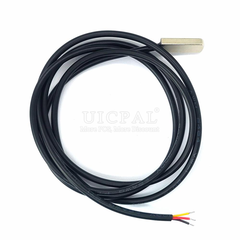 DS18B20 Temperature Sensor Probe 304 Stainless Steel 6*30MM OD 3.0MM Waterproof Dustproof Sensors Cable 1M Length