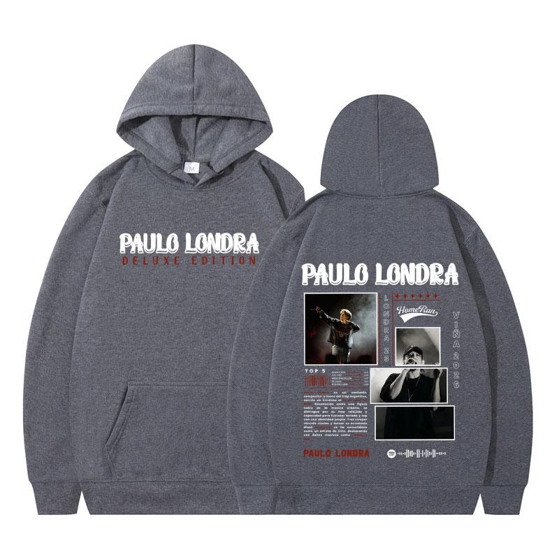 Singer Paulo Londra Album Graphics Hoodie Men Women Casual Loose Oversized Long-sleeved Sweatshirt