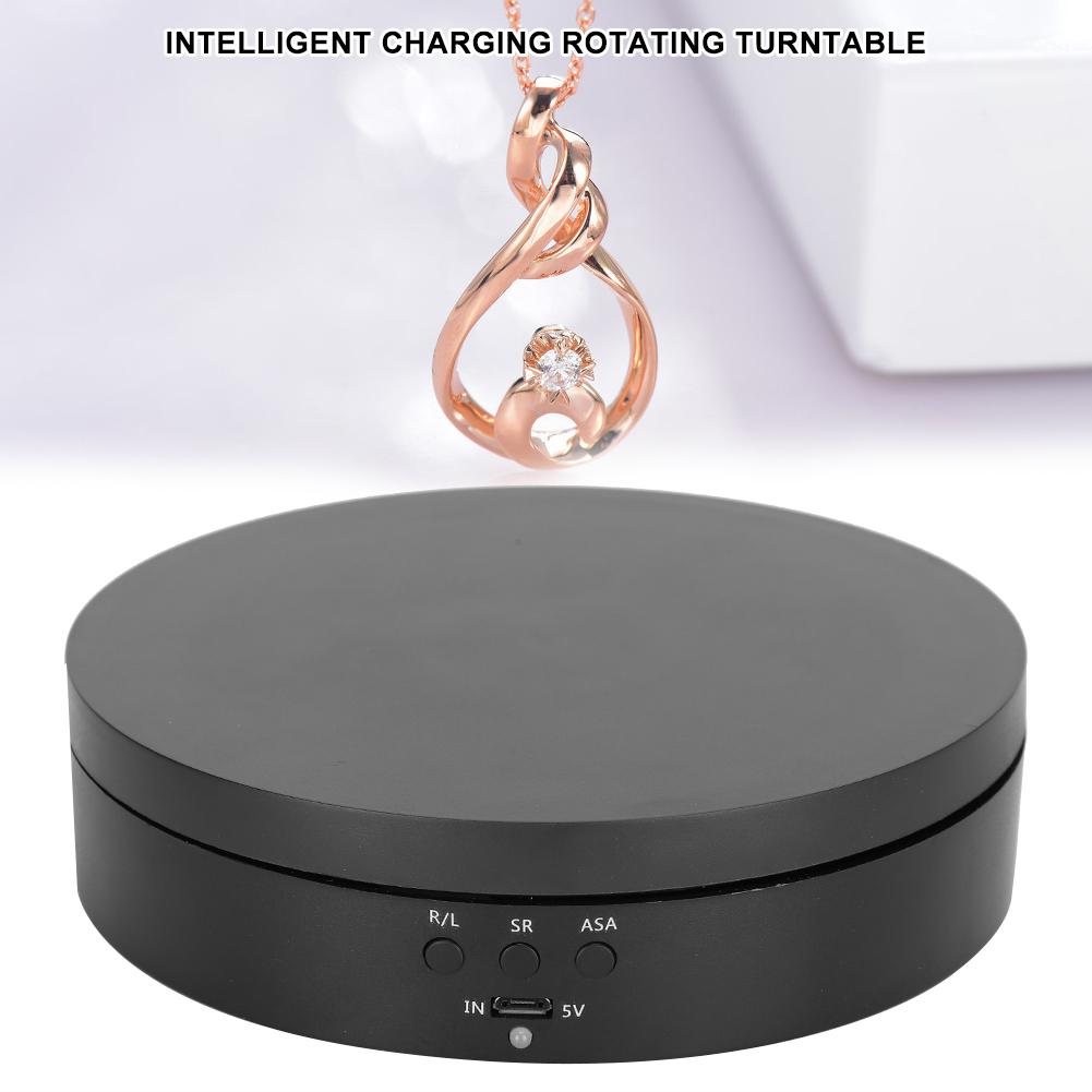 2‑4KG Load Bearing 3 Gears Two Way Rotating Turntable Display Stand for Jewelry Phone Black