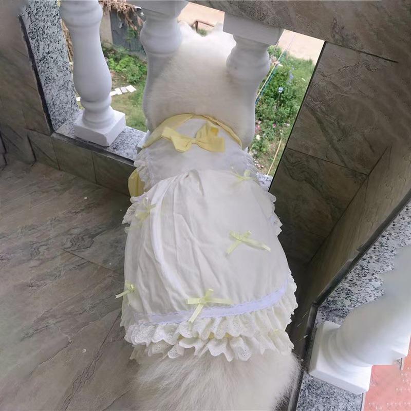 Handmade Big Dog Samoyed Ancient Shepherd Golden Retriever Skirt Lolita Style Pet Dog Skirt Large Dog Maid