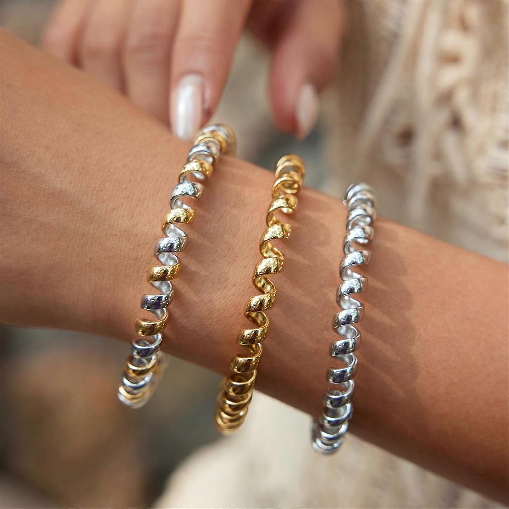 Telephone Wire Inspired Open Cuff Bracelet Women’s Stainless Steel Minimalist Jewelry Gift For Special Occasion
