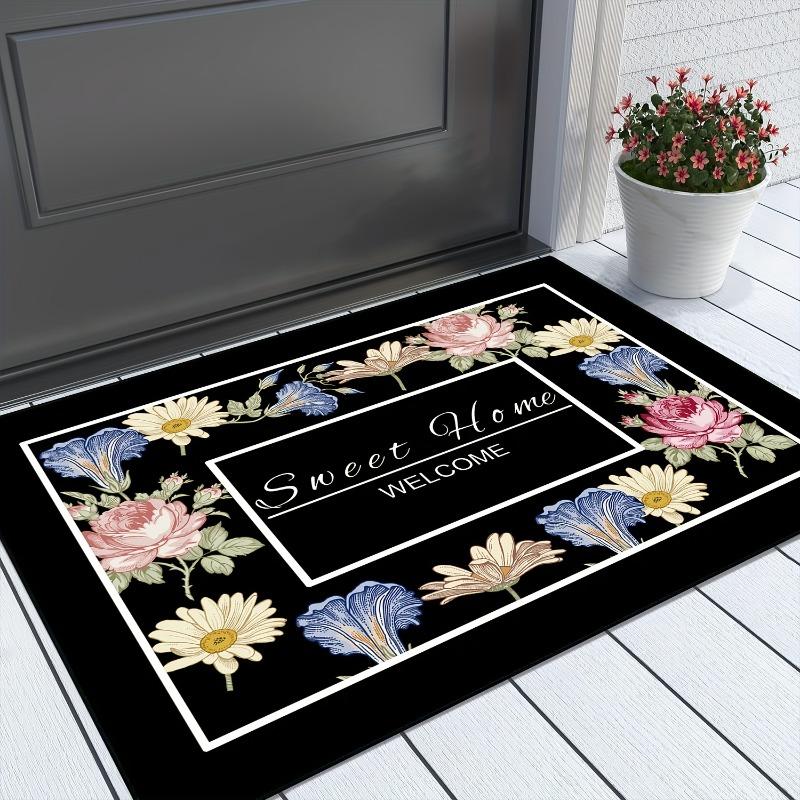 Textilien Unisex Sweet Family Welcome Doormats Entrance Non Slip Bedroom Floor Mats Carpet Home Indoor Outdoor Use Retro Home Rugs Decoration