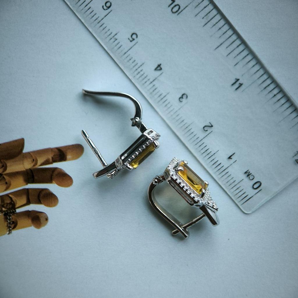 Silver Earrings with Nano Citrine (2189923)