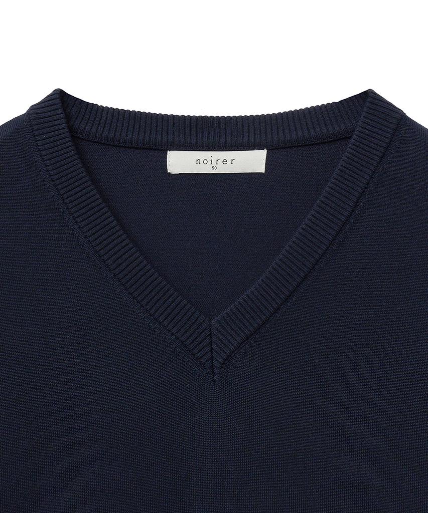 NOIRER Silky V-Neck Knit (Navy)