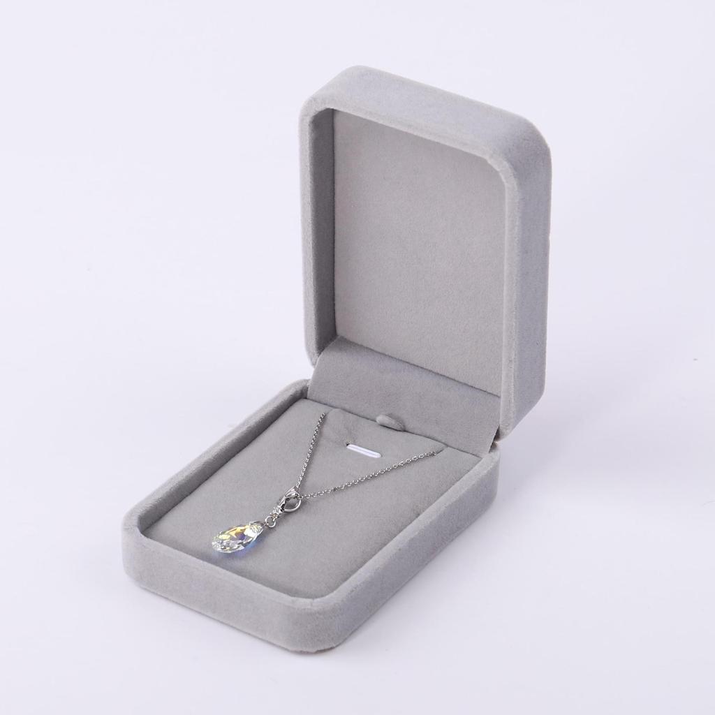 Pink Velvet Jewelry Box with Rounded Corners for Earrings, Bracelets, Rings, and Gifts