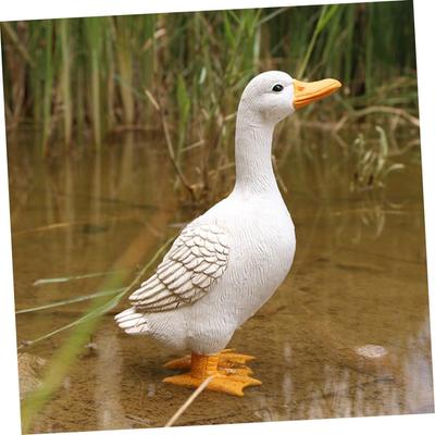 Real Farm Duck Statues Funny Duck Fence Decoration,Resin Duck Decor Real Animal Statue,Duck Sculpture for Home Garden Stairs,Farm,Patio,Backyard