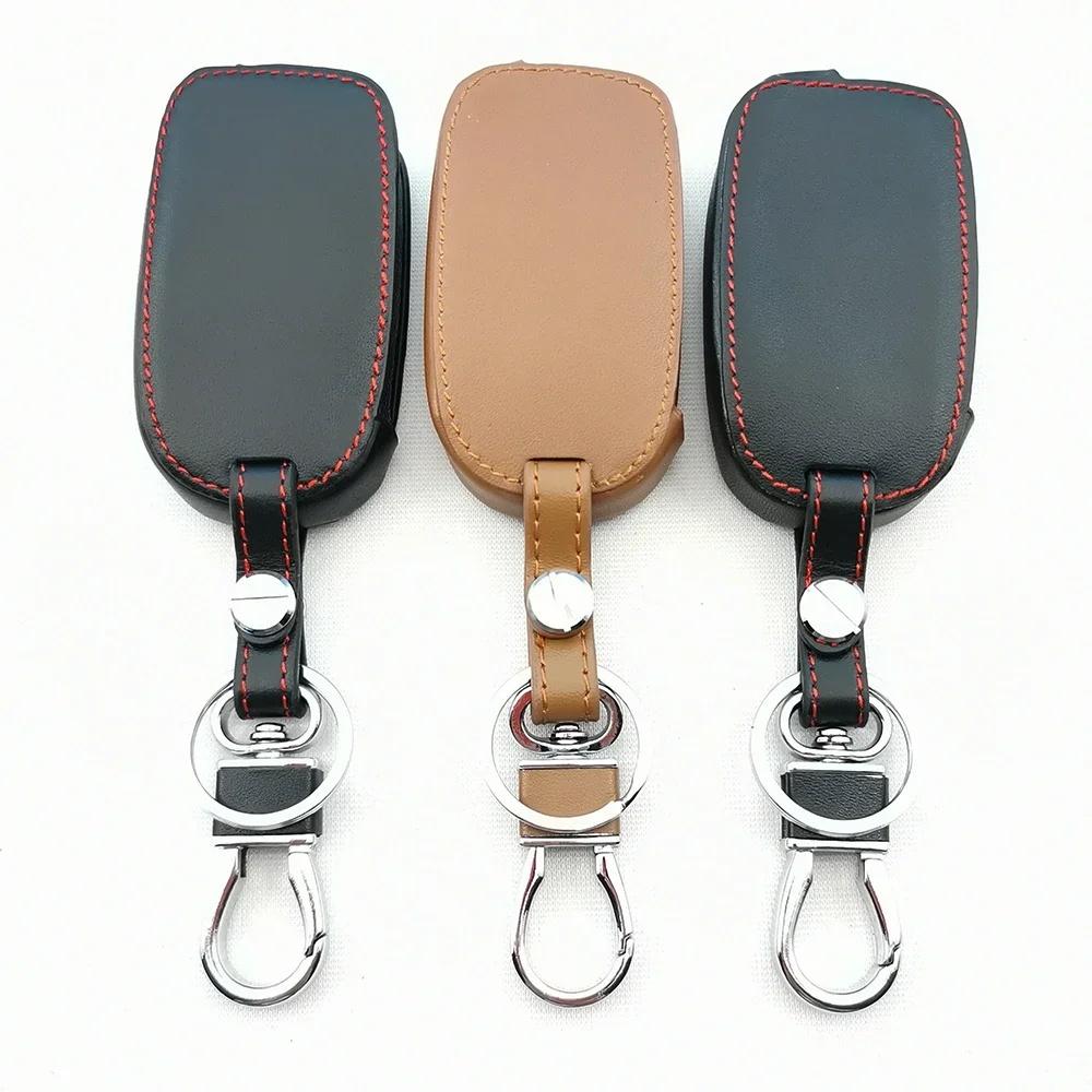Leather Car Remote Key Case Cover Shell Fob For Fiat Tipo Toro Freedom 500X Doblo Argo Nuovo Grazie Remote Shell Accessories