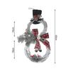 2PCS Christmas Snowman Garland Christmas Hanging Decoration LED Fairy Lights Party Favours Garland Black + Red - DD01