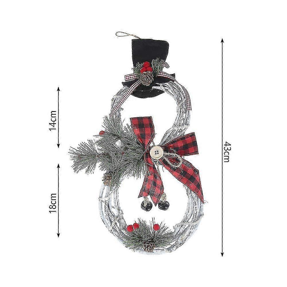 2PCS Christmas Snowman Garland Christmas Hanging Decoration LED Fairy Lights Party Favours Garland Black + Red - DD01