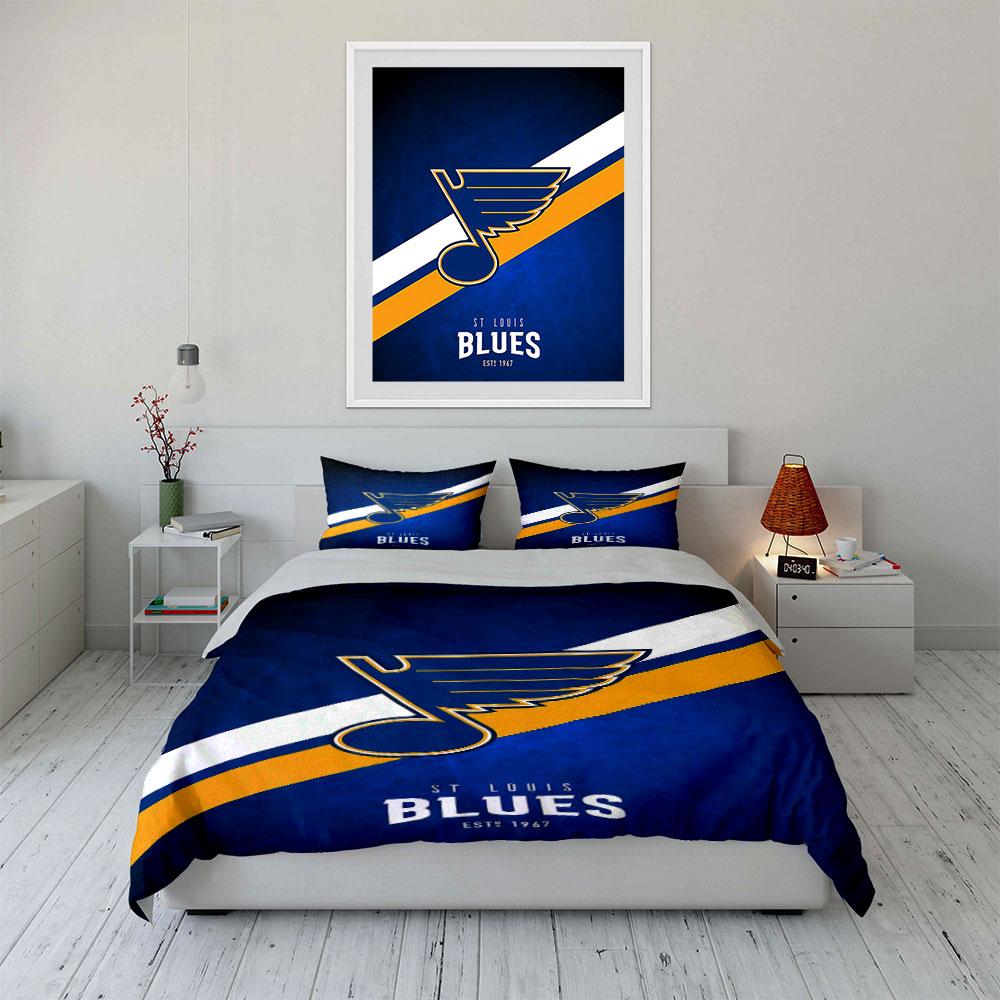 St. Louis Blues Logo Bedding Set Bedding Duvet Cover Set Duvet Cover Pillowcases (1 * Duvet Cover 2 * Pillowcases, without duvet insert)