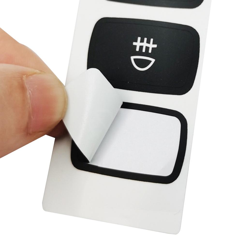 Black Overlay With Lettering Button Repair Decal Knob Stickers