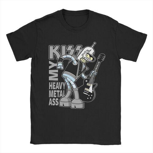2025 Mode Lässig Bender Futuramas T-Shirt Damen Herren Rundhals Kurzarm T-Shirt Kleidung Baumwolle Männlich Sommer Tops Schwarzes T-Shirt