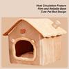 Cat Bed Non-Slip Foldable Calming Shelter Enclosed Cat Bed Soft Pet Nest For Puppy Small Dog Pet Bedroom Living Room Balcony