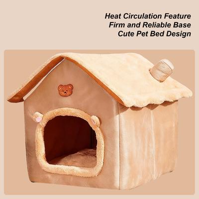 Lit pour chat antidérapant pliable abri apaisant lit pour chat fermé nid doux pour animal de compagnie pour chiot petit chien chambre d'animal de compagnie salon balcon