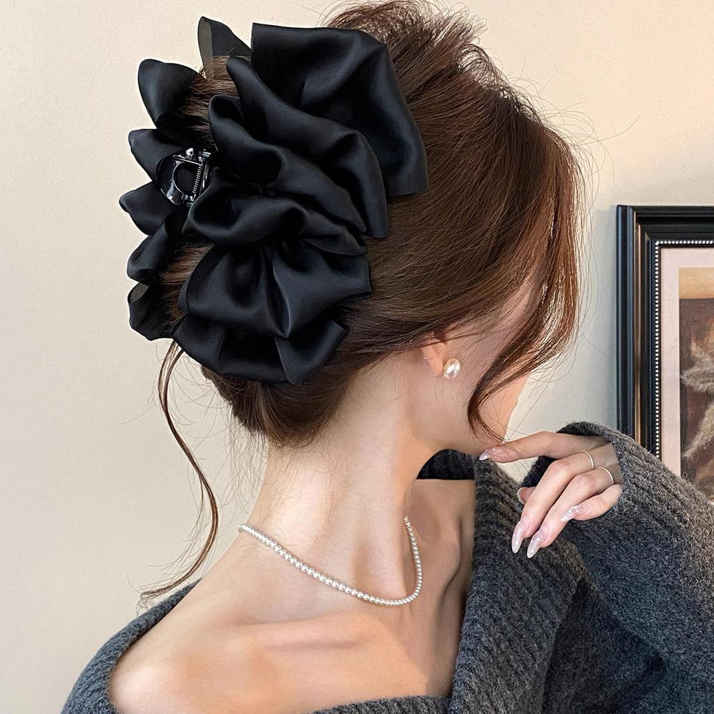 2026 Large Cloud Bubble Claw Bow Hair Clip for Women - Elegant Back of Head Shark Hairpin Accessory