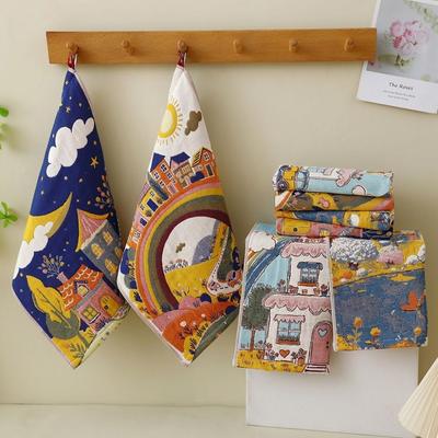 Quick Dry Large Hand Towel 34x40cm Pure Cotton Dish Cloth High Quality Tea Towel Home Restaurant