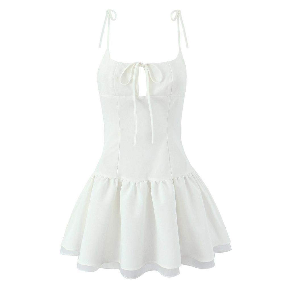 French Lace-Up Waist-Slimming Sleeveless Mini Dress - Spring/Summer 2025 Collection